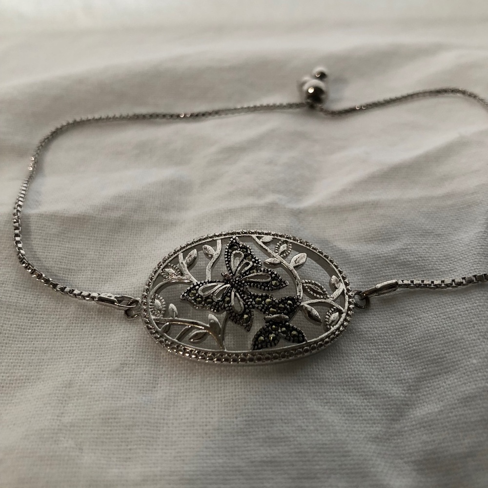 Vintage marcasite butterfly bracelet